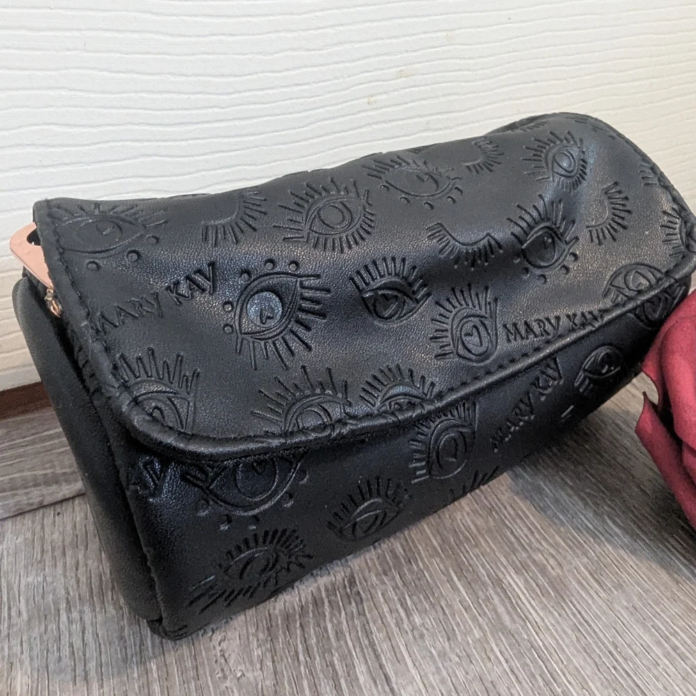 Mary Kay Black Eye-Patterned Cosmetic Bag